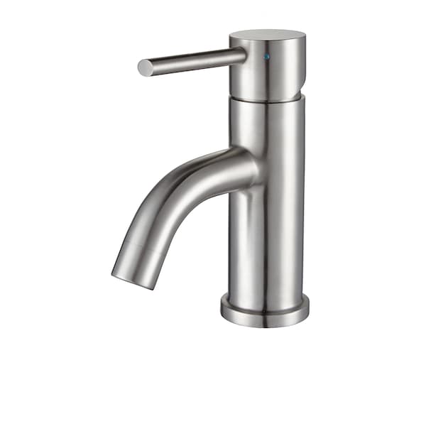 Whitehaus SS, Sgl Hole, Sgl Lvr Lavatory Faucet W/ Matching Pop-Up Waste, SS WHS0111-SB-BSS - main